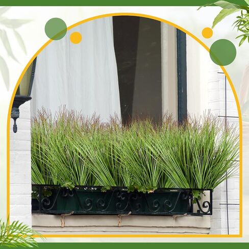 Giegxin 48 Pcs Faux Grass Plants Artificial Shrubs Wheat Grass UV Resistant Fake Greenery Faux Weed Artificial Tall Plants for Outdoor Indoor Home Window Decor in Kuwait