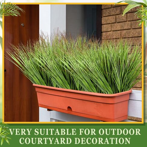Giegxin 48 Pcs Faux Grass Plants Artificial Shrubs Wheat Grass UV Resistant Fake Greenery Faux Weed Artificial Tall Plants for Outdoor Indoor Home Window Decor in Kuwait