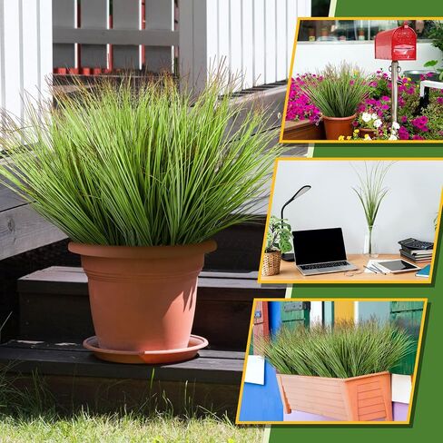 Giegxin 48 Pcs Faux Grass Plants Artificial Shrubs Wheat Grass UV Resistant Fake Greenery Faux Weed Artificial Tall Plants for Outdoor Indoor Home Window Decor in Kuwait
