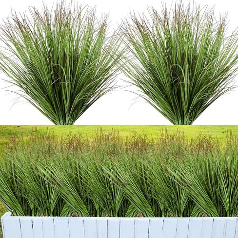 Giegxin 48 Pcs Faux Grass Plants Artificial Shrubs Wheat Grass UV Resistant Fake Greenery Faux Weed Artificial Tall Plants for Outdoor Indoor Home Window Decor in Kuwait