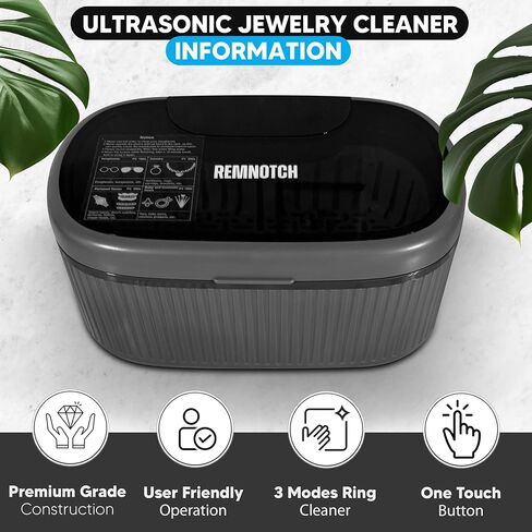 Ultrasonic Jewelry Cleaner, 19.6 oz Stainless Steel Tank Jewelry Cleaner Ultrasonic Machine with Washer Basket, Watch Band Holder, Cleaning Cloth, 3 Modes Ring Cleaner with Touch Button. in Saudi Arabia