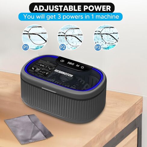 Ultrasonic Jewelry Cleaner, 19.6 oz Stainless Steel Tank Jewelry Cleaner Ultrasonic Machine with Washer Basket, Watch Band Holder, Cleaning Cloth, 3 Modes Ring Cleaner with Touch Button. in Saudi Arabia