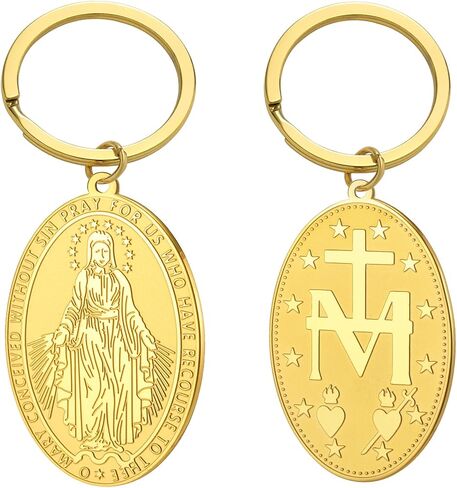 فريق Miraculous Virt Mary Medal Medal Medal Steel Stains Stains Medallion Medallion قلادة الدينية المجوهرات Talisman Talisman in Kuwait