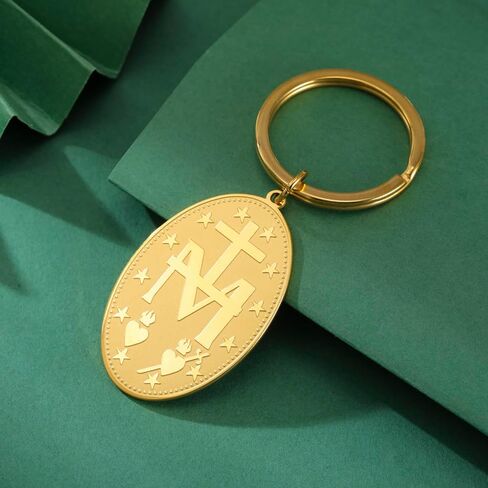 فريق Miraculous Virt Mary Medal Medal Medal Steel Stains Stains Medallion Medallion قلادة الدينية المجوهرات Talisman Talisman in Kuwait