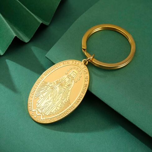 فريق Miraculous Virt Mary Medal Medal Medal Steel Stains Stains Medallion Medallion قلادة الدينية المجوهرات Talisman Talisman in Kuwait