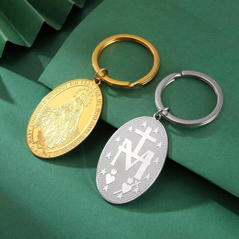 فريق Miraculous Virt Mary Medal Medal Medal Steel Stains Stains Medallion Medallion قلادة الدينية المجوهرات Talisman Talisman in Kuwait