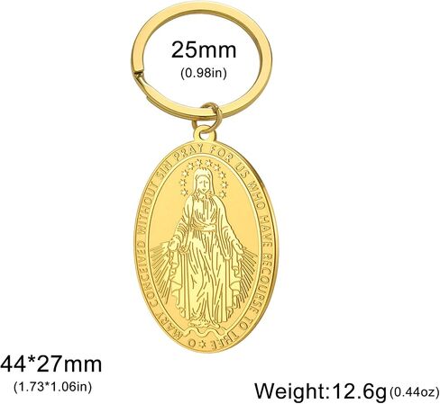 فريق Miraculous Virt Mary Medal Medal Medal Steel Stains Stains Medallion Medallion قلادة الدينية المجوهرات Talisman Talisman in Kuwait