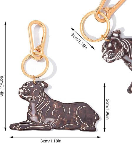 Dog-Shaped Bag Clasp & Keychain Charm- Acetate Animal Clip with Gold-Tone Metal, Decorative Purse/Backpack/Leash Hardwar Gift for Dog Lovers in Kuwait