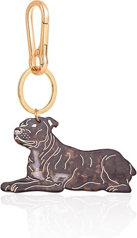 Dog-Shaped Bag Clasp & Keychain Charm- Acetate Animal Clip with Gold-Tone Metal, Decorative Purse/Backpack/Leash Hardwar Gift for Dog Lovers in Kuwait