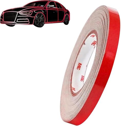 1 PC Car Strips Strips for Body Rim ، 0.39 "× 16.4" ملصقات تحذير عاكسة للسيارات ، الديكور الخارجي للسيارة ، لمعظم السيارات ، الدراجات النارية (RED) in Kuwait