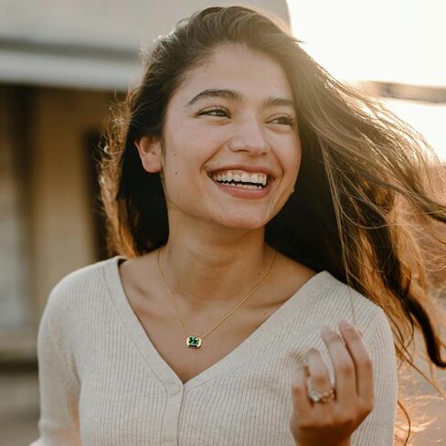 2 Carat Emerald Cut Moissanite Necklace for Women | D Color VVS1 Clarit 925 Sterling Silver 14K Gold Pendant Necklace | Birthday Jewelry Gifts for Her Mom Wife in Kuwait