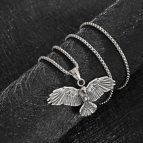 YWMAN 2Pcs Nordic Viking Raven Cuff Bracelet Necklace Set, Stainless Steel Viking Jewelry Amulet Protection Gifts for Men Women in Saudi Arabia