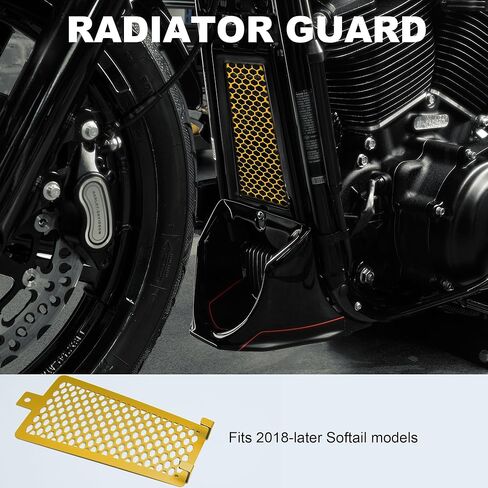 Mokitdora الرادياتير حارس الشبكة المبرد ببرودة زيت Harley 2018-Later Softail Street Bob Low Rider Fat Bob Boy ، Black in Saudi Arabia