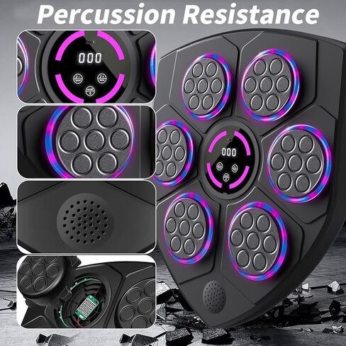 ترقية آلة الملاكمة الموسيقية الذكية للبالغين، آلة الملاكمة مع قفازات الملاكمة، مدرب الملاكمة المثبت على الحائط، معدات اللياقة البدنية المستهدفة للملاكمة الإلكترونية. in Kuwait