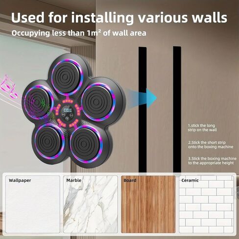 Upgrade Intelligent Music Boxing Machine for Adults, Boxing Machine with Boxing Gloves, Wall Mounted Boxing Trainer, Electronic Boxing Target Fitness Striking Equipment. in Kuwait