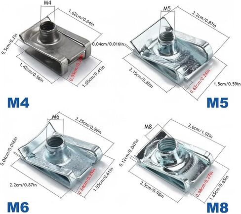 10pcs مقاطع من الفولاذ المقاوم للصدأ مع M6 M5 M4 M8 8mm 5mm 6mm 4mm القصب المكسرات للدراجات النارية الدراجات النارية ATV Moped (Galvanized M6) in Saudi Arabia