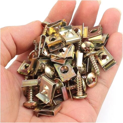 Car Self Tapping Screw Washer U-Shaped Nut Engine Cover Fasteners Auto Parts Suitable for M5(20PCS) in Saudi Arabia