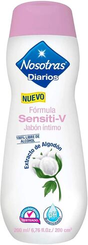 Nosotras Diarios - Saba | (صابون حميم) نضارة حساسة منظف femenine ph | jabon intimo mujer de uso diario prevenir flujo y malos olores 6.76 oz - 200 ml (Rosewater | Agua de Rosas) in Kuwait