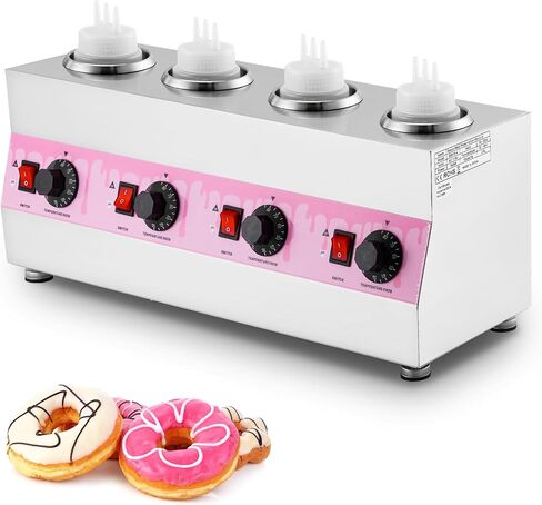 Electric Cheese Sauce Warmer Hot Fudge Warmer Dispenser Nacho Cheese Dispenser Warmer Jam Heat Preservation Machine with 22OZ Bottles, 86~185℉ 110V in Saudi Arabia
