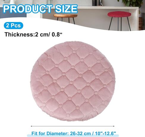 أغطية البراز البارز الدائرية ، مقعد البراز المرن البراز مرنة Cushion Cushion Slippercover غطاء المقعد كرسي كرسي 10-13 بوصة ، وردي in Kuwait
