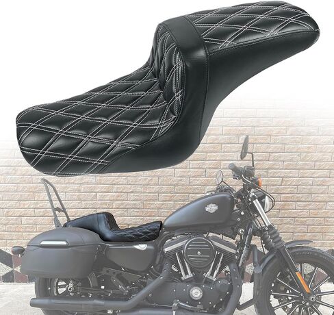 Motorcycle Seats fit Harley Sportster Seat for Harley Sportster 883 1200 X48 Iron883 XL883N 2009-UP Seventy two Forty Eight Front Rear Driver Passenger Seat Two Up seat for 3.3up-4.5 GAL Fuel Tanks in Saudi Arabia