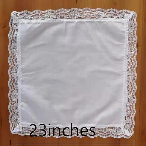 5pcs 24 "الأوشحة الوشاح لاب وشاح مع زخارف الدانتيل لاب لاب أغطية اللفة لتنورات اللفة للنساء في الكنيسة in Kuwait