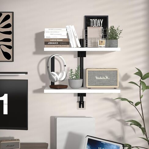 WXCGX العائم الحمام الحمام للجدار: ارتفاع قابل للتعديل الجدار الجرف فوق المرحاض - تخزين الحائط الخشبي رفوف جدار ريفي للحمام غرفة نوم غرفة المعيشة - 3 طبقات - بنية in Kuwait