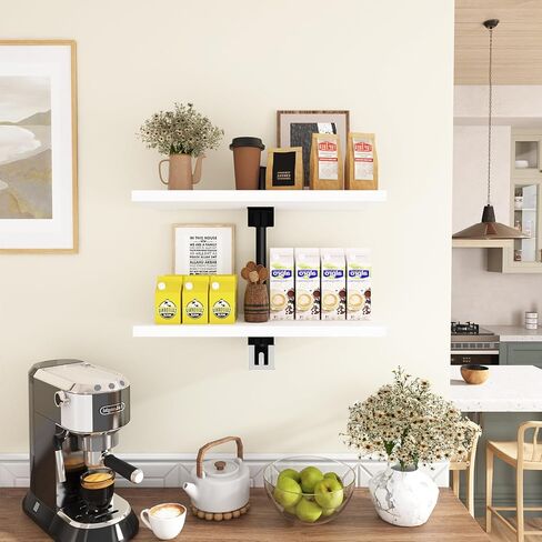 WXCGX العائم الحمام الحمام للجدار: ارتفاع قابل للتعديل الجدار الجرف فوق المرحاض - تخزين الحائط الخشبي رفوف جدار ريفي للحمام غرفة نوم غرفة المعيشة - 3 طبقات - بنية in Kuwait