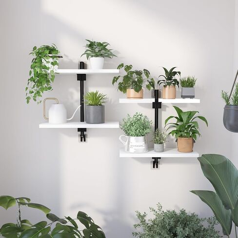 WXCGX العائم الحمام الحمام للجدار: ارتفاع قابل للتعديل الجدار الجرف فوق المرحاض - تخزين الحائط الخشبي رفوف جدار ريفي للحمام غرفة نوم غرفة المعيشة - 3 طبقات - بنية in Kuwait