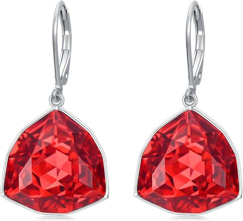 TOUPOP Leverback Earrings for Women Sterling Silver Simple Geometric Birthstone Dangle Drop Earrings Jewelry Christmas Valentine Mothers Day Birthday Gifts for Women Her Wife in Saudi Arabia