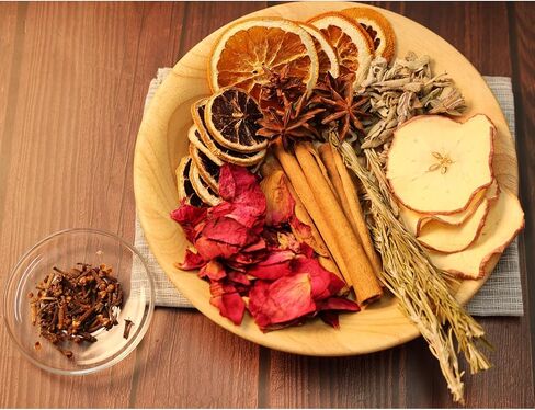Simmering Potpourri, Potpourri Simmer Pot - Cinnamon, Cloves, Rosemary, Orange Slices, Apple Slices, Lemon Slices, Sage, Simmer Pot for Stove Potpourri Perfect House Warming Hostess Gift in Kuwait