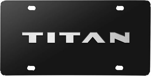ل Nissan Titan Name 3D Brush Metal Look Logo Logo Black Stainless Steel Plate in Kuwait