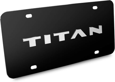 ل Nissan Titan Name 3D Brush Metal Look Logo Logo Black Stainless Steel Plate in Kuwait