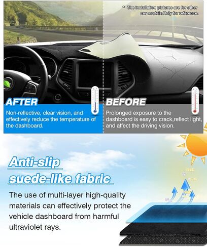 Cartist Dash Cover Compatible with Ford Ranger 2024 2025 Dashboard Cover Mat for Ford Ranger Accessories Non-Slip Carpet Sunshield Glare UV Rays Protector in Saudi Arabia