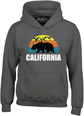 Shop4ever California State Bear Mountains Retro Horizon Hoodie Sweatshirts in Kuwait