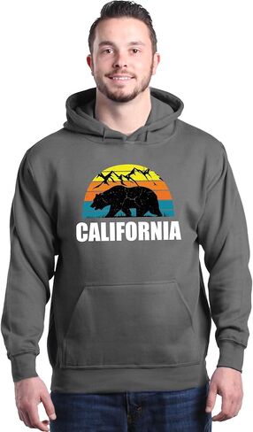 Shop4ever California State Bear Mountains Retro Horizon Hoodie Sweatshirts in Kuwait