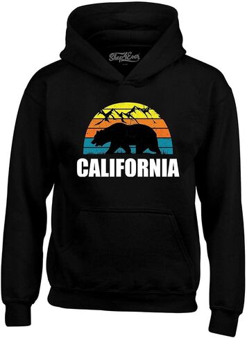 Shop4ever California State Bear Mountains Retro Horizon Hoodie Sweatshirts in Kuwait