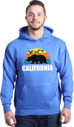 Shop4ever California State Bear Mountains Retro Horizon Hoodie Sweatshirts in Kuwait
