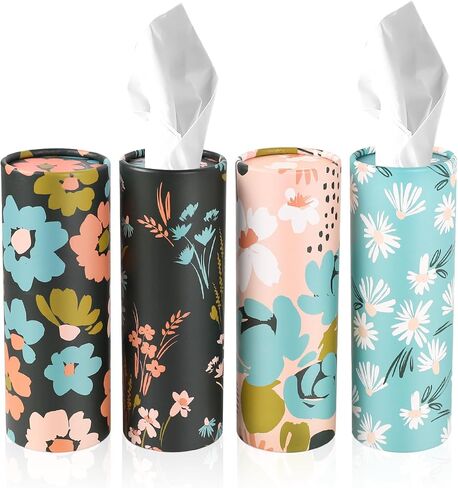Wuyaoyao 4pcs حامل أنسجة السيارة ، حامل Kleenex Travel مع أنسجة الوجه ، وصناديق أنسجة الأسطوانة لحامل كأس السيارة ، وحاوية أنسجة مربع السيارة ، وملحقات السيارات العالمية in Kuwait