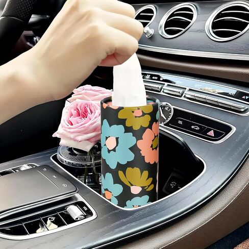 Wuyaoyao 4pcs حامل أنسجة السيارة ، حامل Kleenex Travel مع أنسجة الوجه ، وصناديق أنسجة الأسطوانة لحامل كأس السيارة ، وحاوية أنسجة مربع السيارة ، وملحقات السيارات العالمية in Kuwait