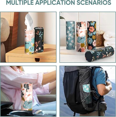 Wuyaoyao 4pcs حامل أنسجة السيارة ، حامل Kleenex Travel مع أنسجة الوجه ، وصناديق أنسجة الأسطوانة لحامل كأس السيارة ، وحاوية أنسجة مربع السيارة ، وملحقات السيارات العالمية in Kuwait