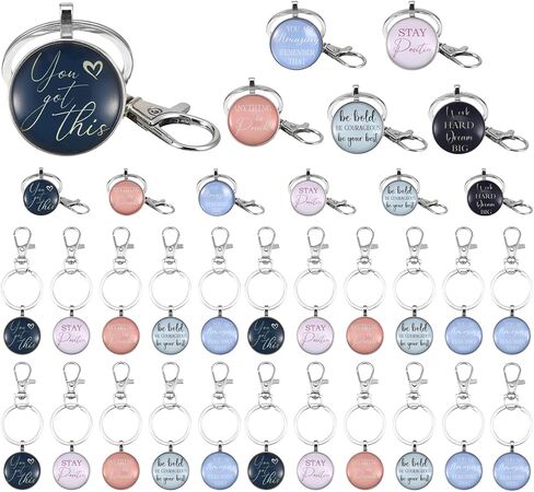 30 PCS Inspirational Keychain Bulk Key Ring for Women Men Teacher Employee Appreciation Positive Office Business Favors in Saudi Arabia