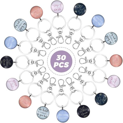 30 PCS Inspirational Keychain Bulk Key Ring for Women Men Teacher Employee Appreciation Positive Office Business Favors in Saudi Arabia