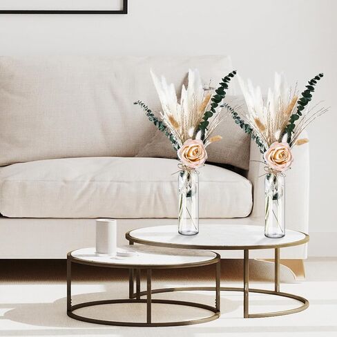 10 مجموعات من عشب بامباس المجفف تتضمن 10 برطمانات زجاجية شفافة و10 ورود صناعية 80 عشب بامباس مجفف مع حبل لحفلات الزفاف الريفية وحفلات استقبال المولود الجديد وديكور منزل المزرعة in Kuwait