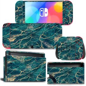 for Nintendo Switch OLED Skin, Including Controller Skin and Console Skin, Shell Skin Protector Wrap Cover Protective Faceplate Full Set for Switch OLED(Colorful Starry Sky)