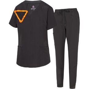 M&M SCRUBS Womens' Cool 4-Way Stretch Jogger Scrub Set