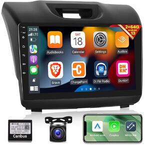 [2G+64G] Car Radio for Isuzu DMAX and Chevrolet Trailblazer Holden S10 Colorado 2015-2018, Android 13 Touch Screen Stereo, Apple Carplay/Android Auto/EQ Audio/SWC +AHD Backup Camera
