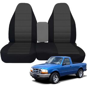 Custom-Fit Front Seat Covers Compatible with 1998-2003 Ford Ranger Pickup 60/40 High Back Seats, Car Seat Covers Front Seat without Console