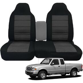 Custom-Fit Front Seat Covers Compatible with 1998-2003 Ford Ranger Pickup 60/40 High Back Seats, Car Seat Covers Front Seat without Console