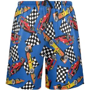 Hippie Vintage Racing Cars Men's Athletic Shorts Race Car Flag Men's Pajama Bottoms Men's Hiking Shorts S